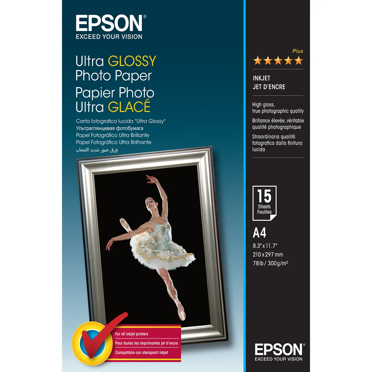 PhotoPaper Ultragloss A4 300g/qm 15Sheet for Inkjet