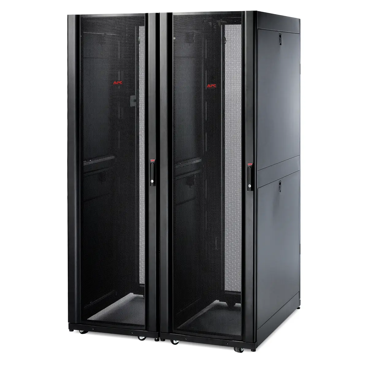 NetShelter SX 42HE, 60cm breit, 107cm tief, schwarz, optimierte Türventilation, abnehmbare und abschließbare Türen/Seitenwände