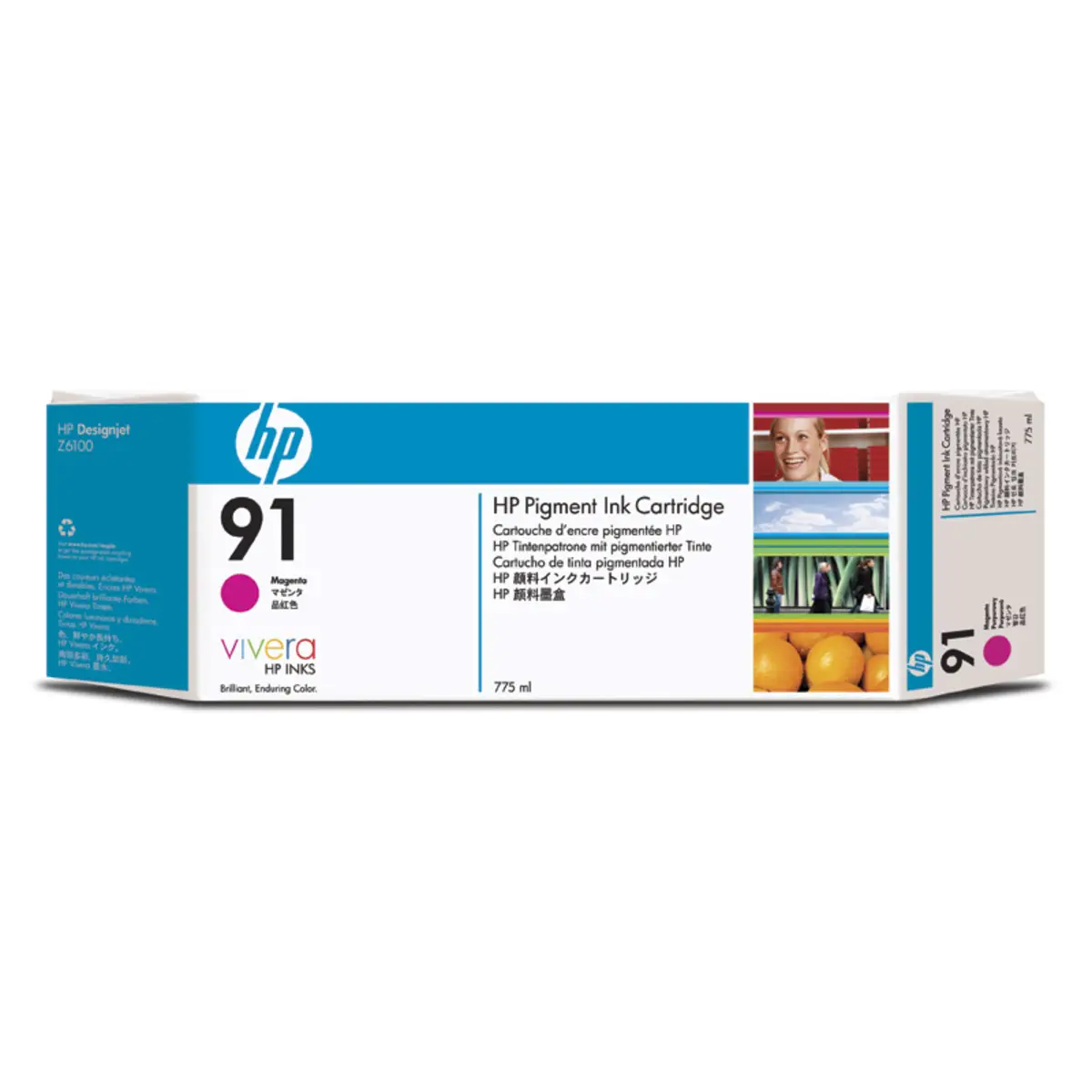 Ink Cartridge Nr 91 for Designjet Z6100 775ml Vivera ink magenta