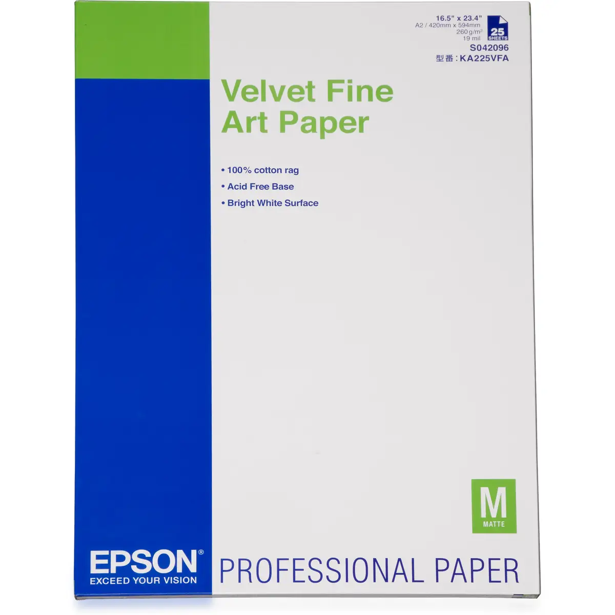 Velvet Fine Art Paper Din A2 25 Sheet 260g/qm