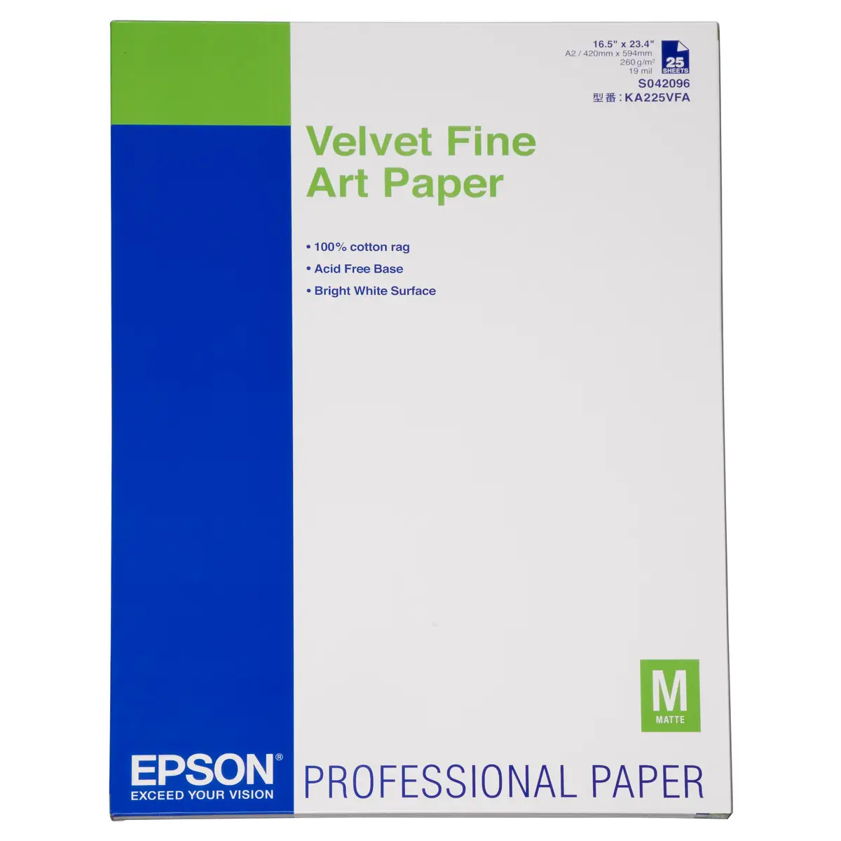 Velvet Fine Art Paper Din A2 25 Sheet 260g/qm
