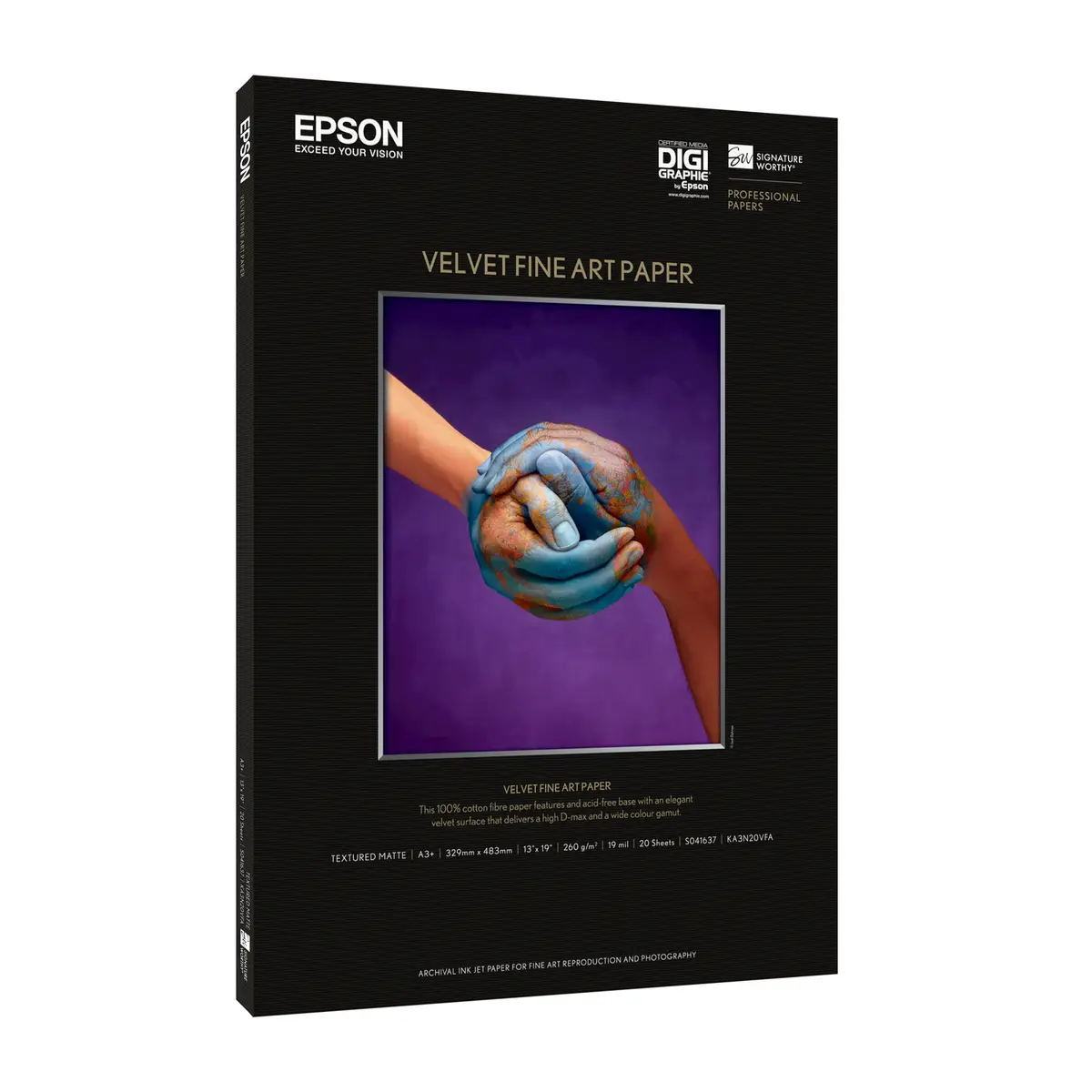 Fine Art Velvet Papier A3 Plus 329x423mm 20 Blatt