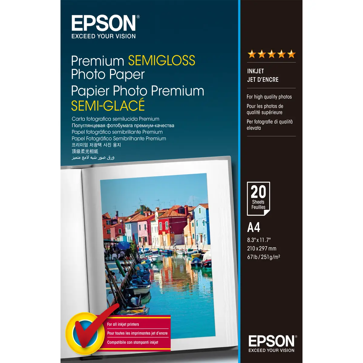 Premium Semigloss Photo A4, 251g, 20 Sheet