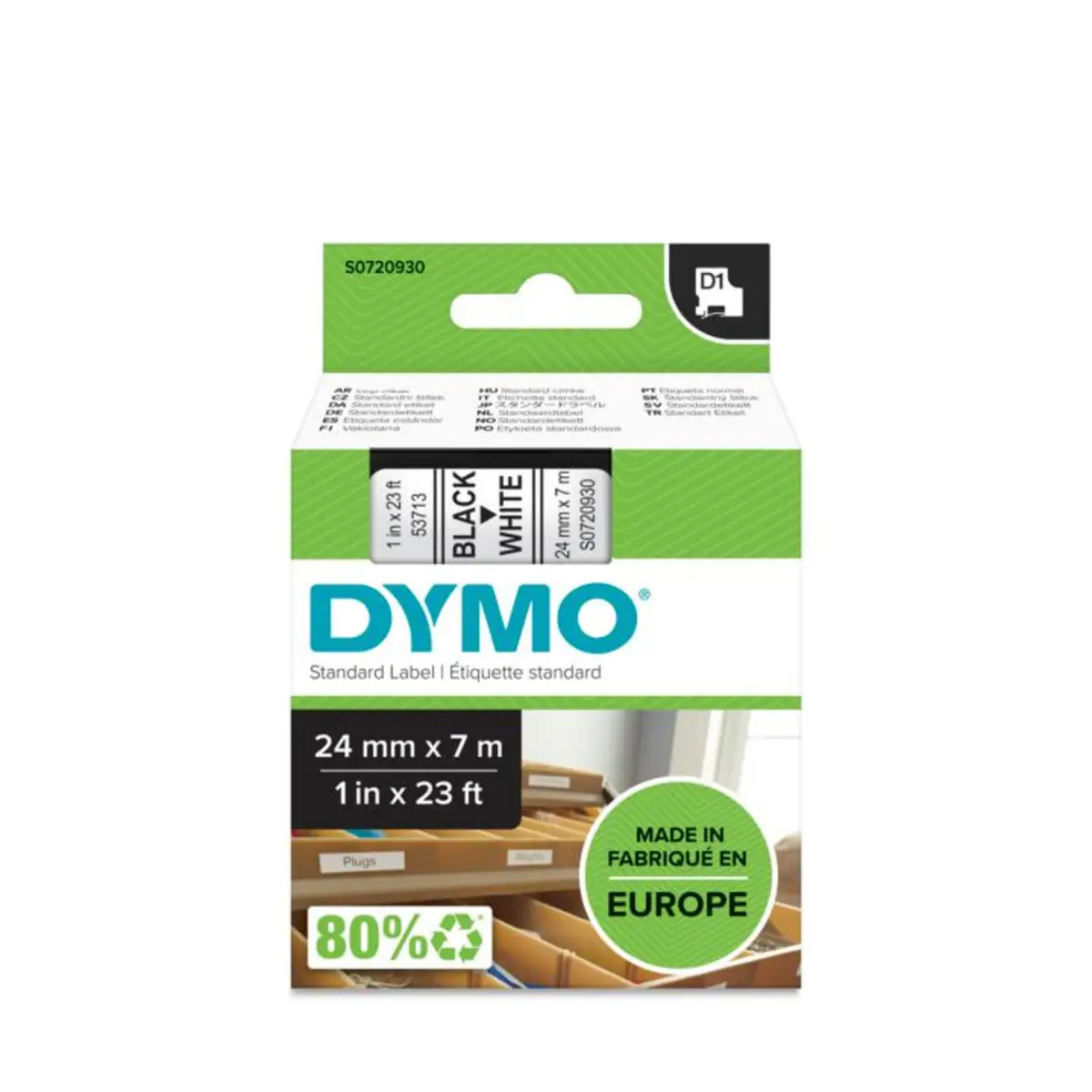 D1 band 24mmx7m black to white