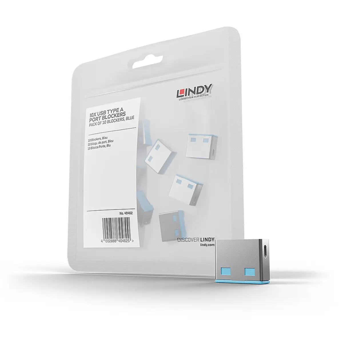 USB Port Schloss ohne Schlüssel Blau 10er Pack