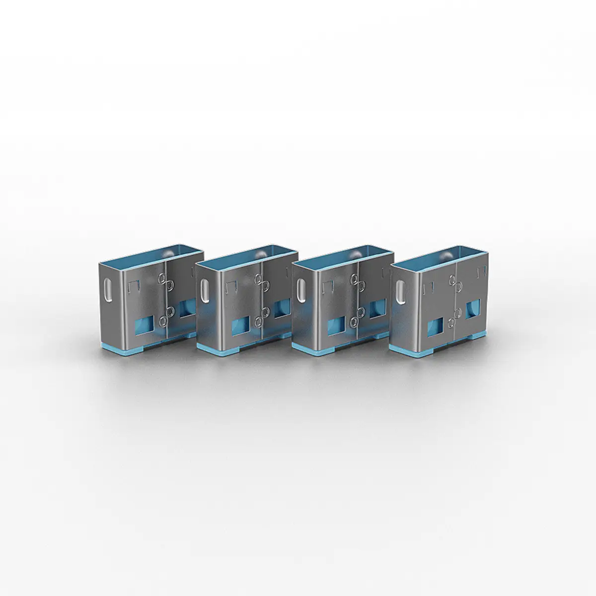 USB Port Schloss ohne Schlüssel Blau 10er Pack