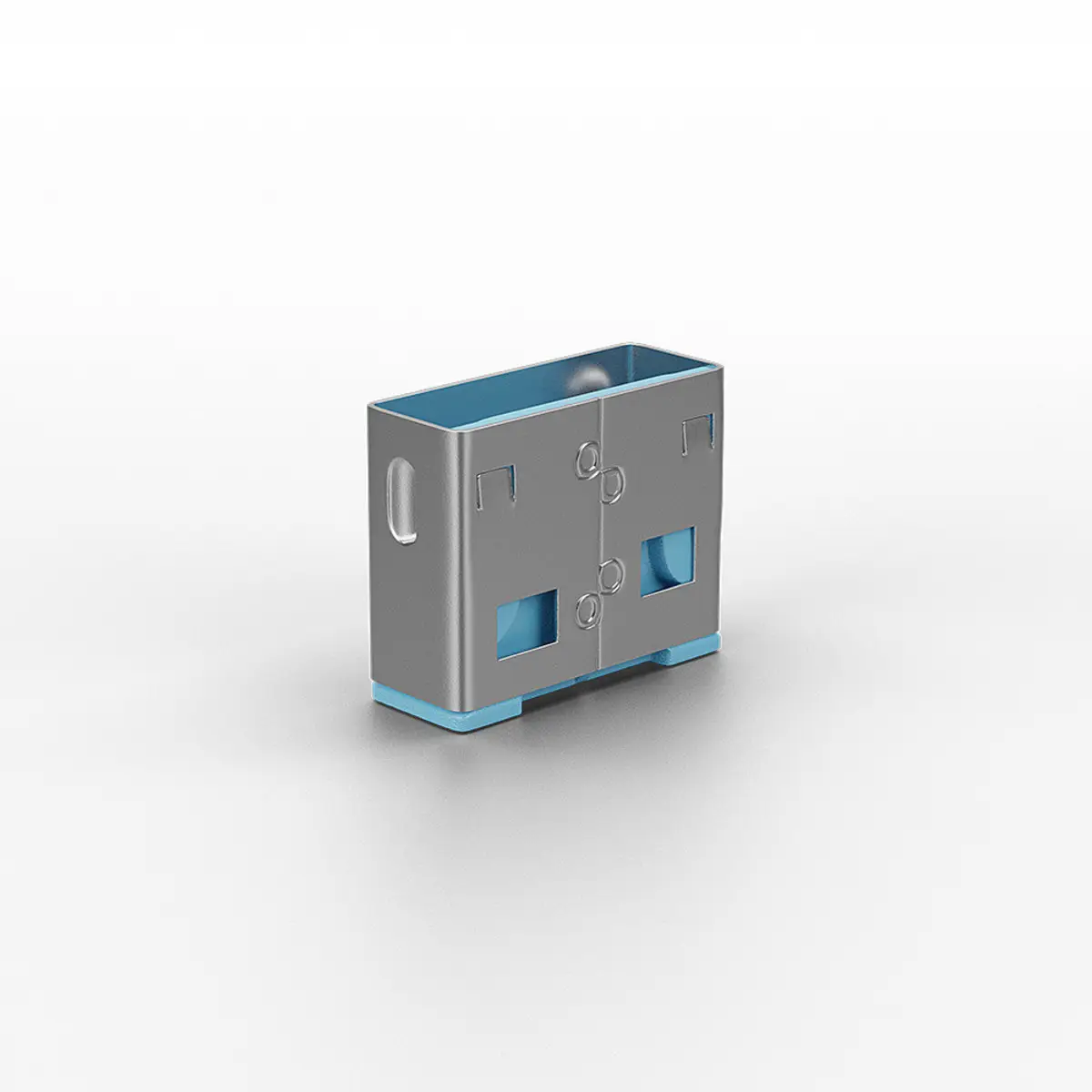 USB Port Schloss ohne Schlüssel Blau 10er Pack