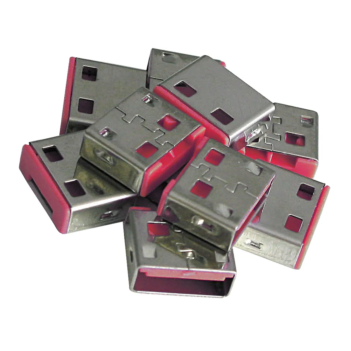 USB Port Schloss ohne Schlüssel Rot 10er Pack