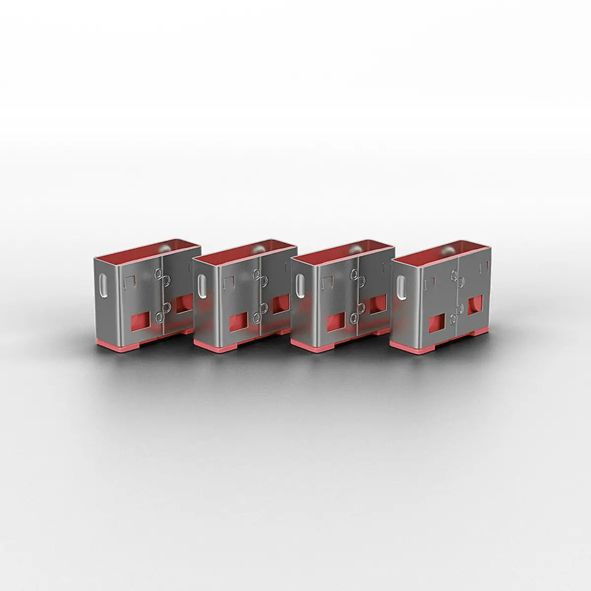 USB Port Schloss mit Schlüssel Rot 4er Pack