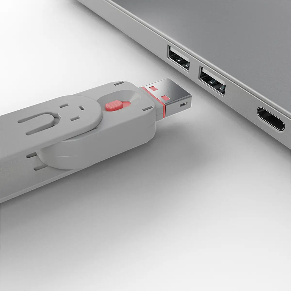 USB Port Schloss mit Schlüssel Rot 4er Pack