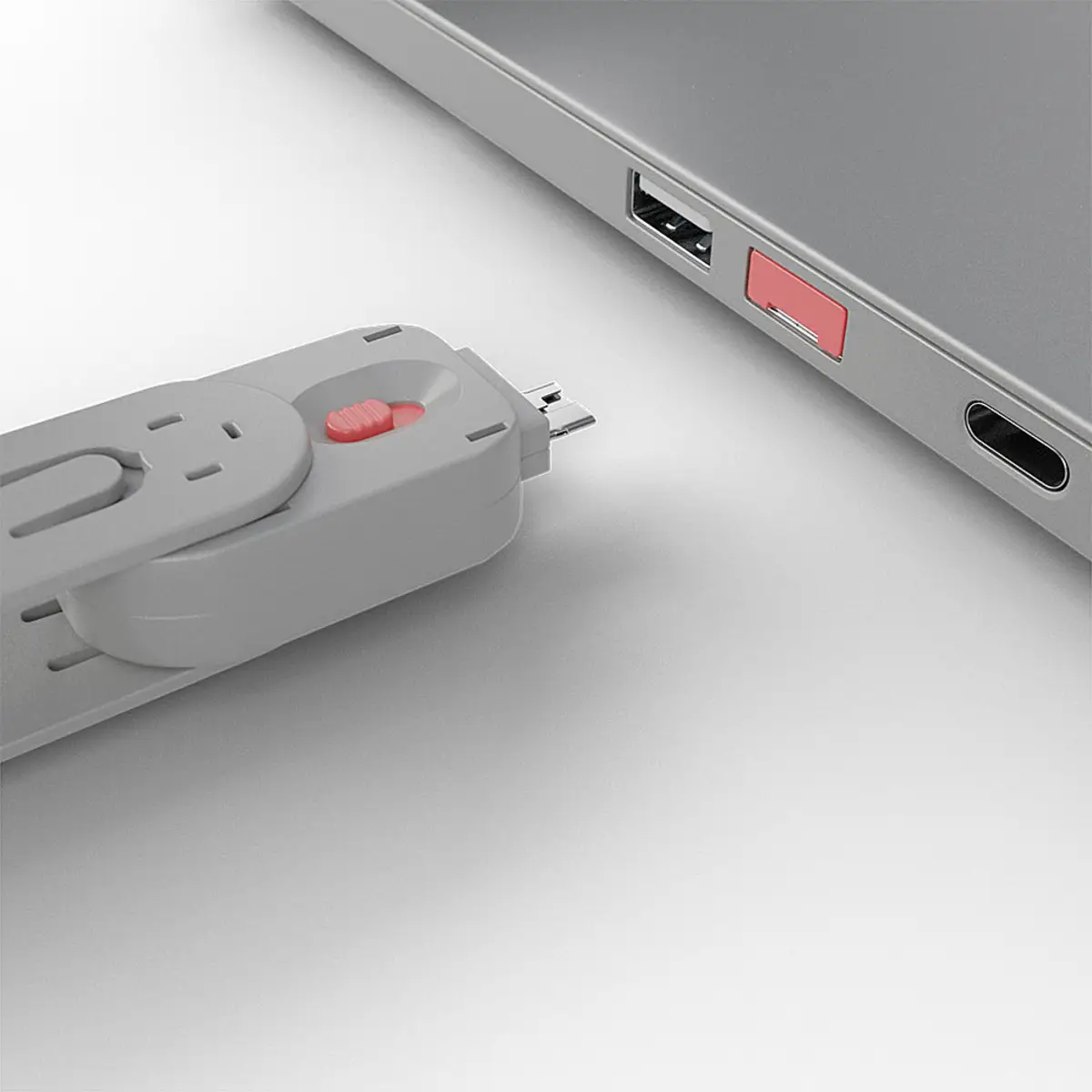 USB Port Schloss mit Schlüssel Rot 4er Pack