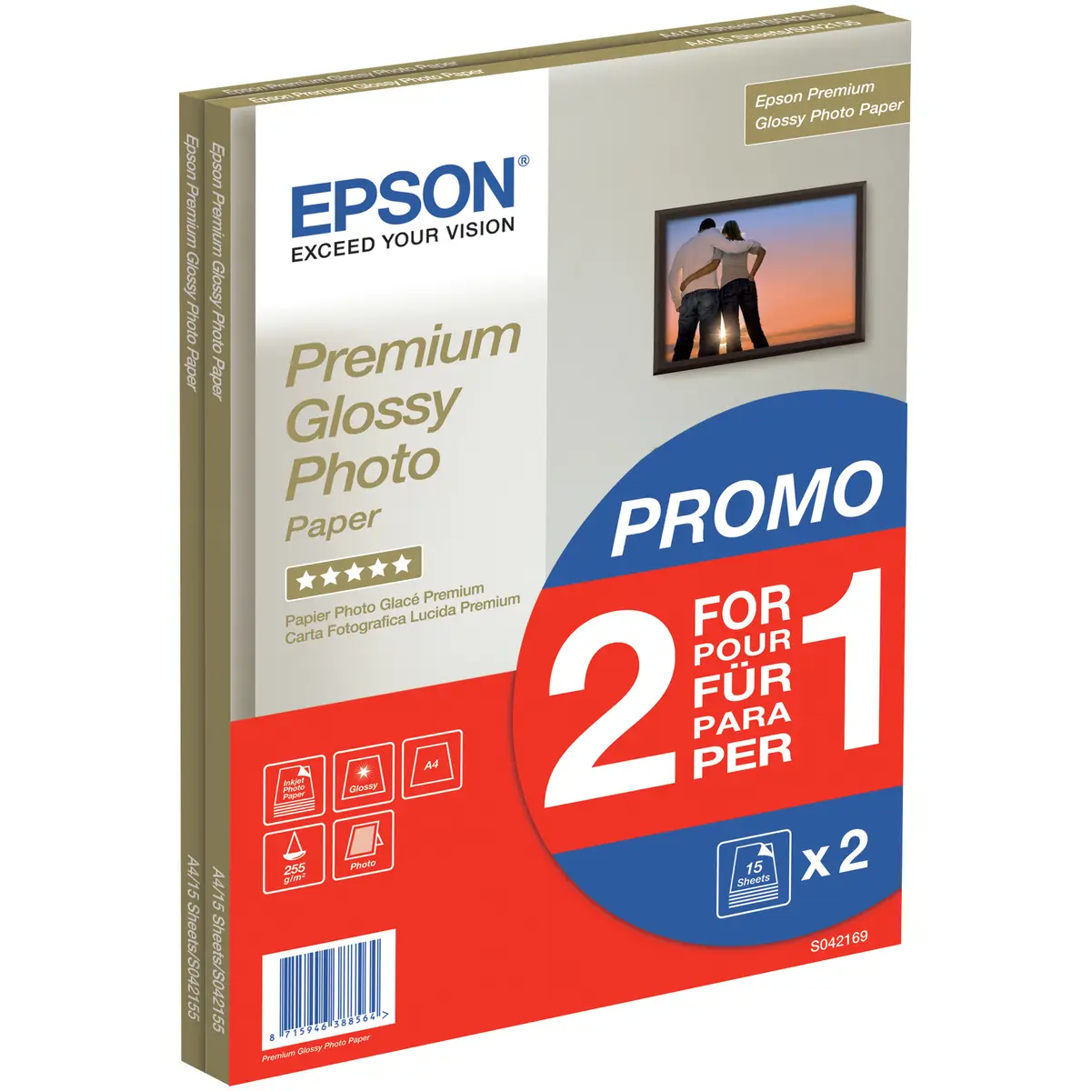 Premium Glossy Photo Paper BOGOF A4 255g/qm 30er Pack