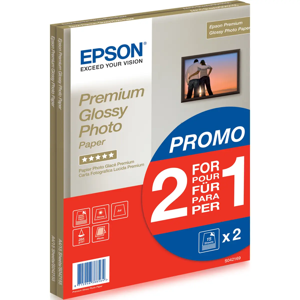 Premium Glossy Photo Paper BOGOF A4 255g/qm 30er Pack