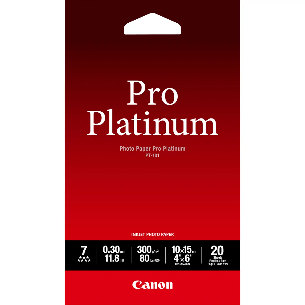 PT-101 Pro Platinum Fotopapier 10x15 300g 20Blatt