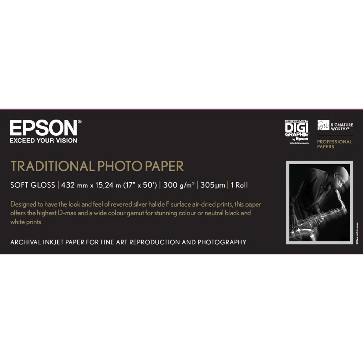 Traditional Fotopapier 432mmx15m