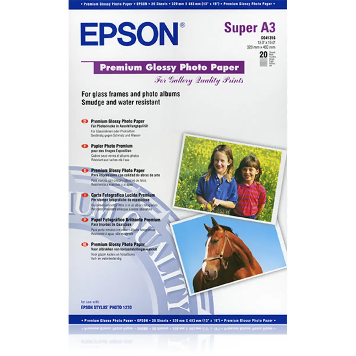 Premium Glossy Photopapier A3+ 20 Blatt