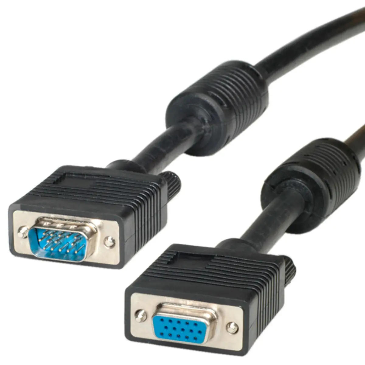 Monitor Verlängerungskabel(3C + 4), HD15 Stecker - HD15 Buchse mit Ferritkern, 10m