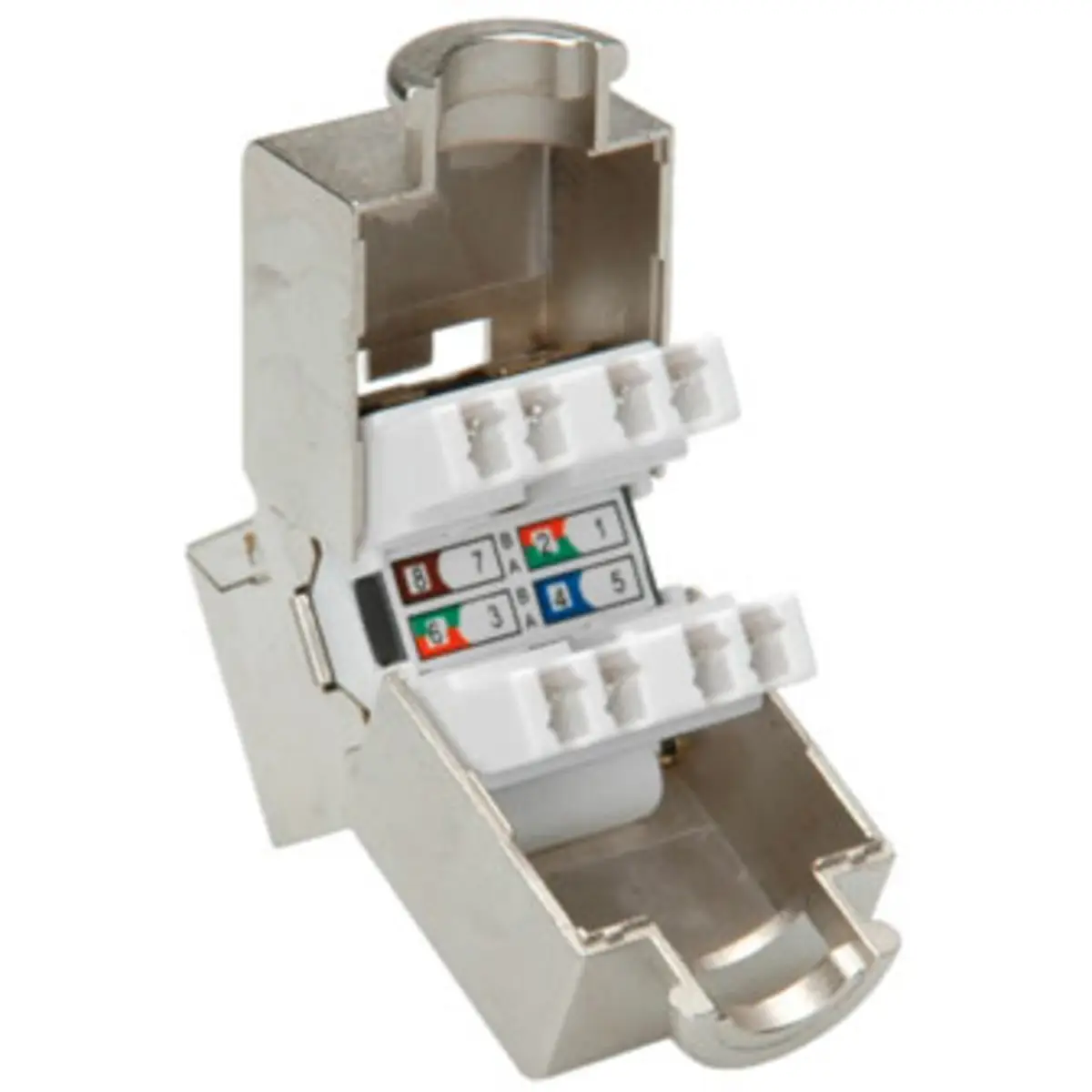Cat.6/Cl.e Keystone RJ-45 geschirmt silber