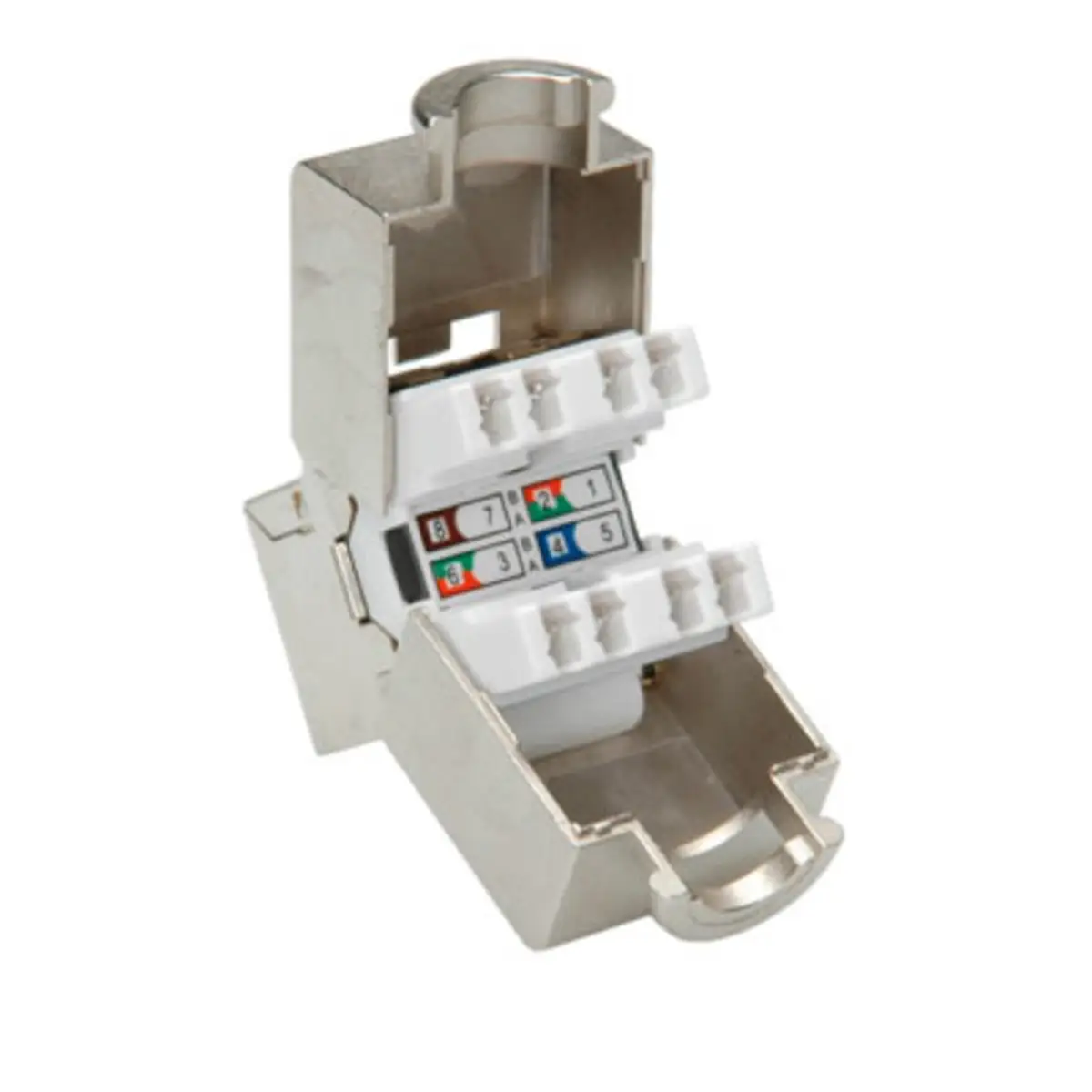 Cat.6/Cl.e Keystone RJ-45 geschirmt silber