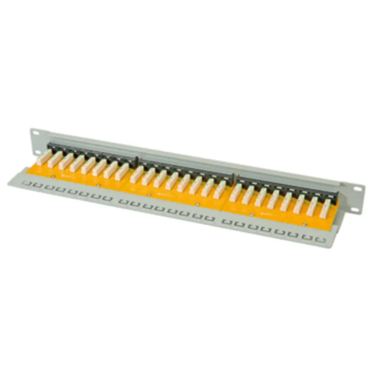 Cat. 6/Cl.e 19''-Patchpanel 24 Ports ungeschirmt lichtgrau