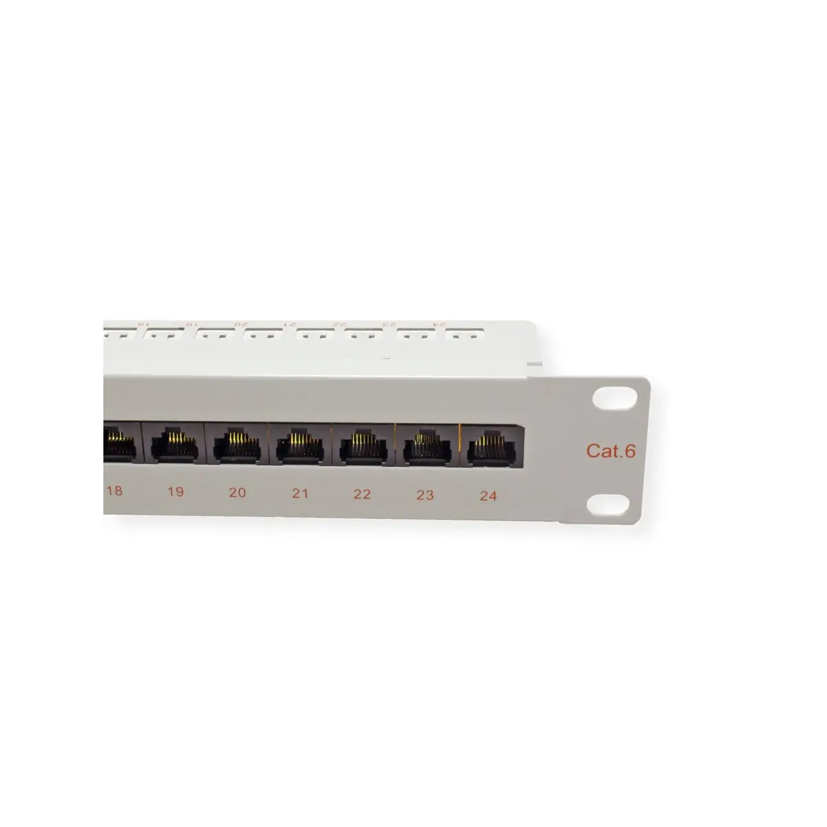 Cat. 6/Cl.e 19''-Patchpanel 24 Ports ungeschirmt lichtgrau