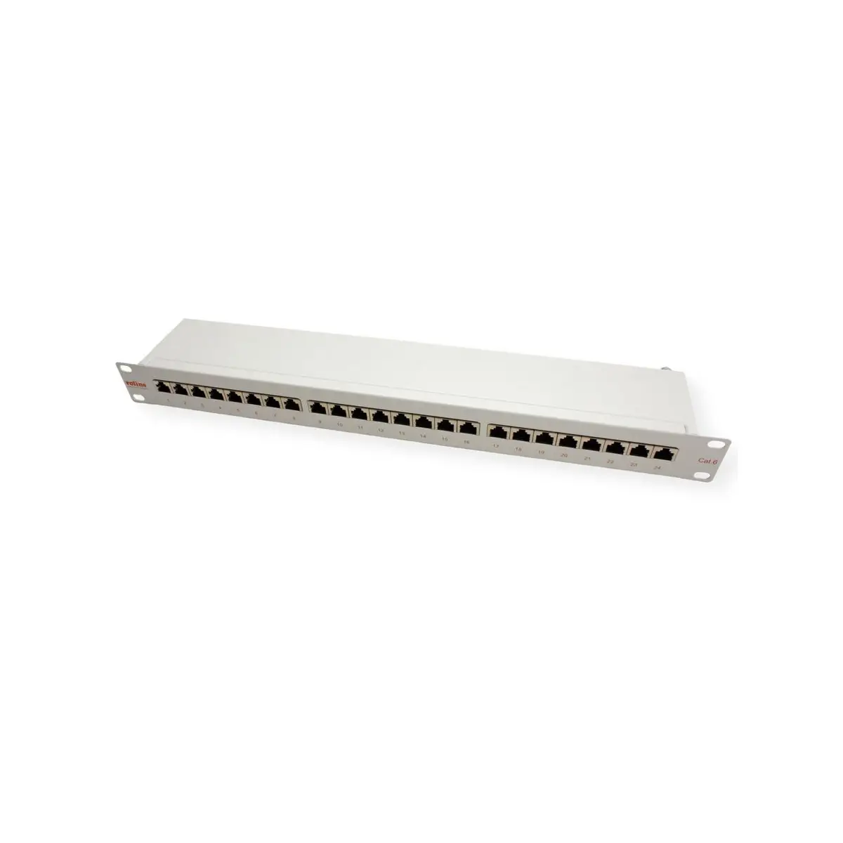 Patch Panel 48,3cm (19'') Cat.6 EIA/TIA 24-Port geschirmt grau