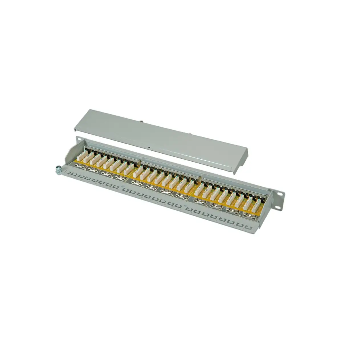 Patch Panel 48,3cm (19'') Cat.6 EIA/TIA 24-Port geschirmt grau