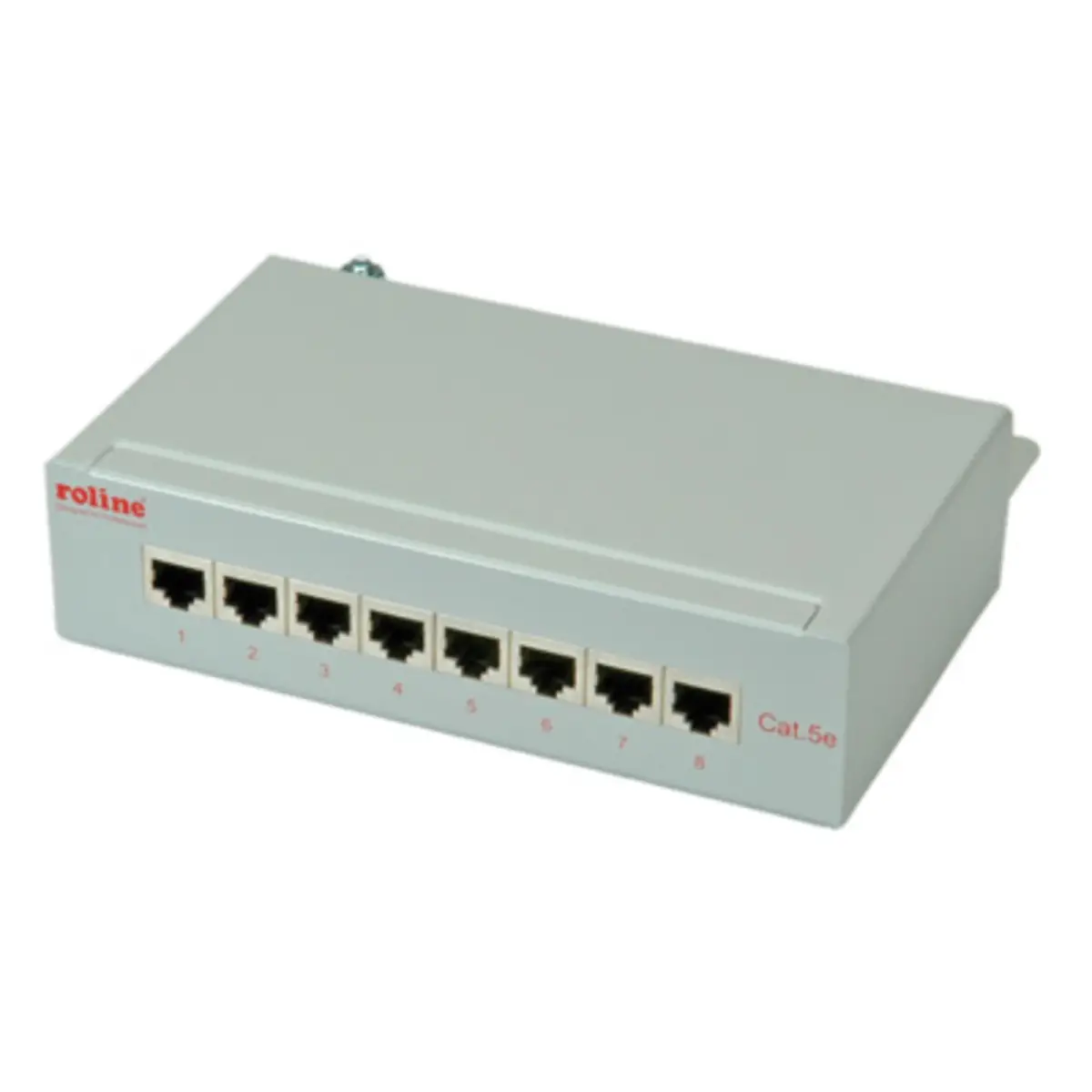 Patchpanel 8 Ports Cat.5e/Cl.d geschirmt lichtgrau