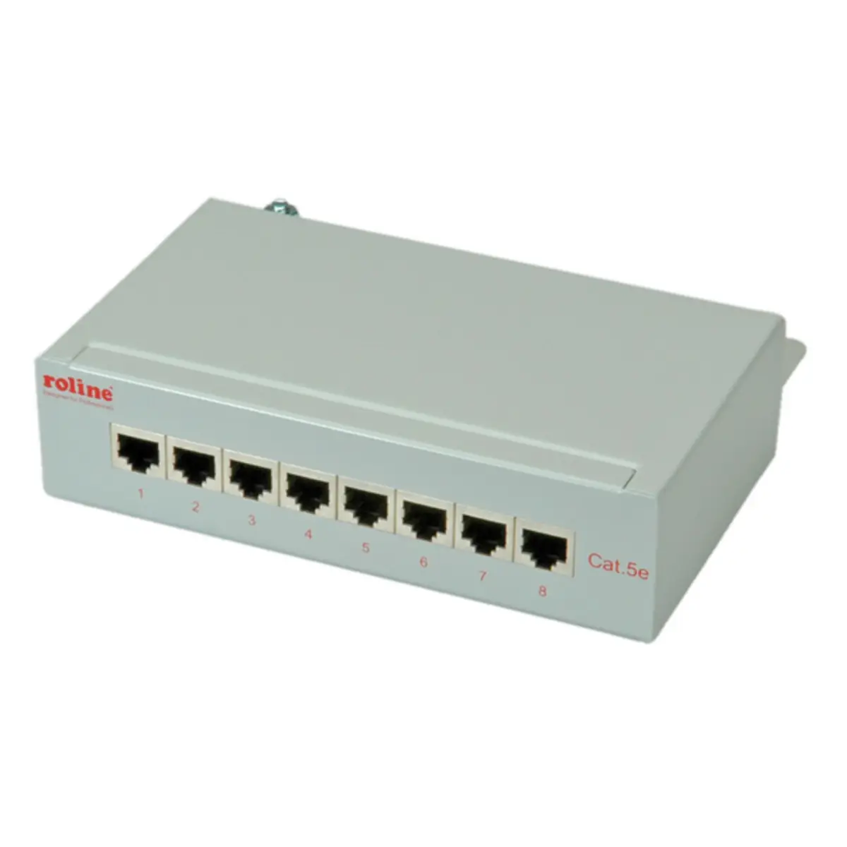 Patchpanel 8 Ports Cat.5e/Cl.d geschirmt lichtgrau