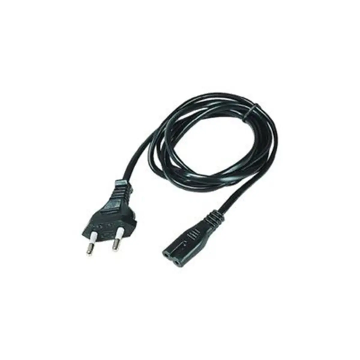 power cable european plug 2-pin black 1,8m