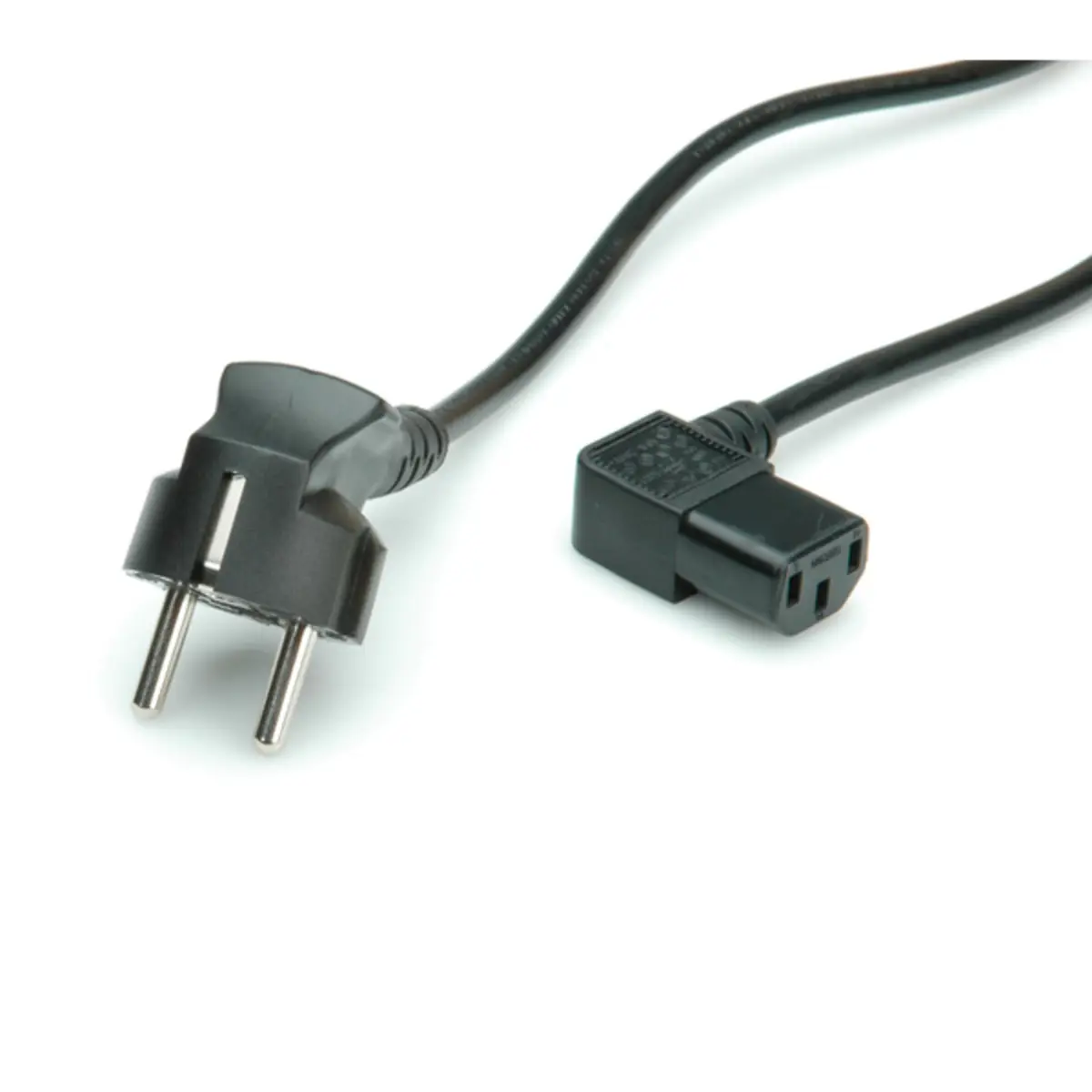 Netzkabel, abgewinkelte IEC-Buchse schwarz 1,8m