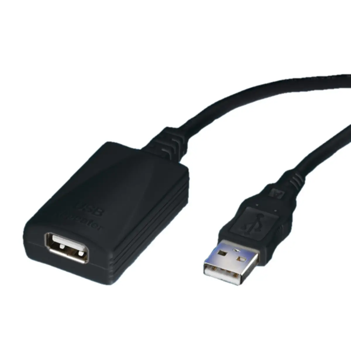 USB2.0 extensionscable plug/socket, black, 5m
