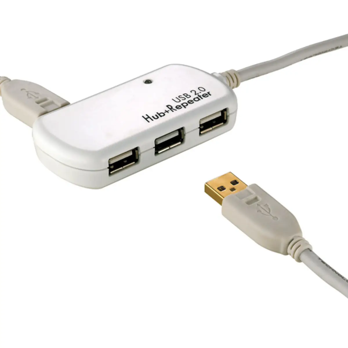 USB2.0 Hub 4 Port with Repeater white external