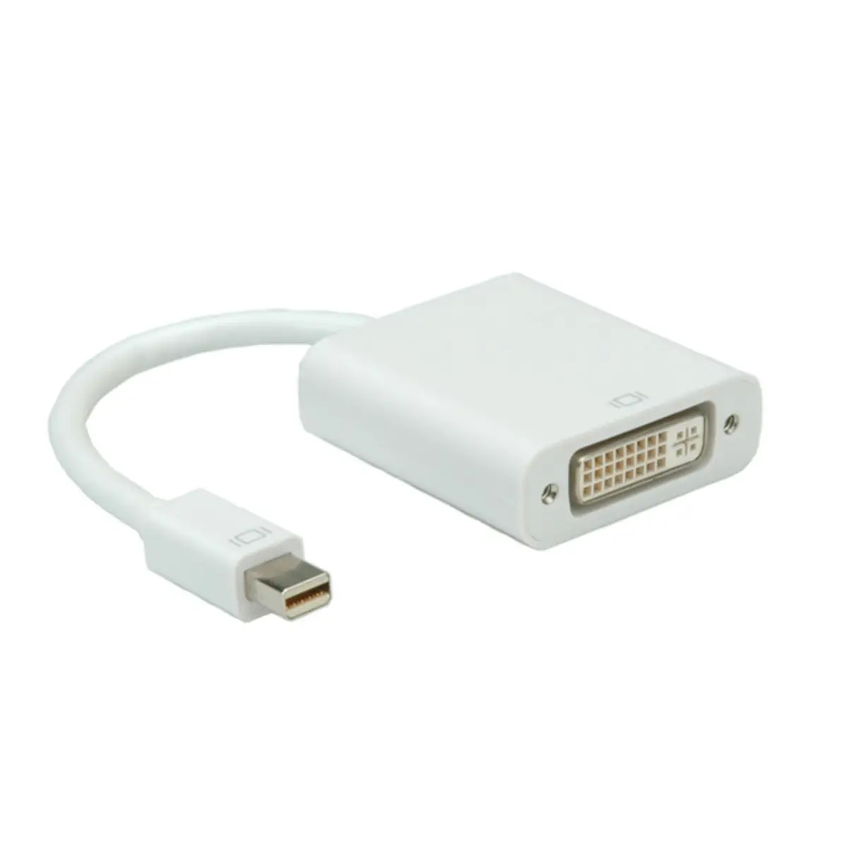 Mini-DisplayPort to DVI-D adaptor plug/socket white
