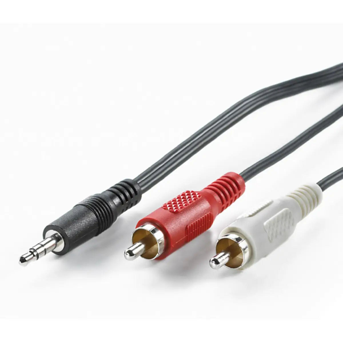 cable Audio 3,5mm/2x Cinch plug/plug black 1,5m