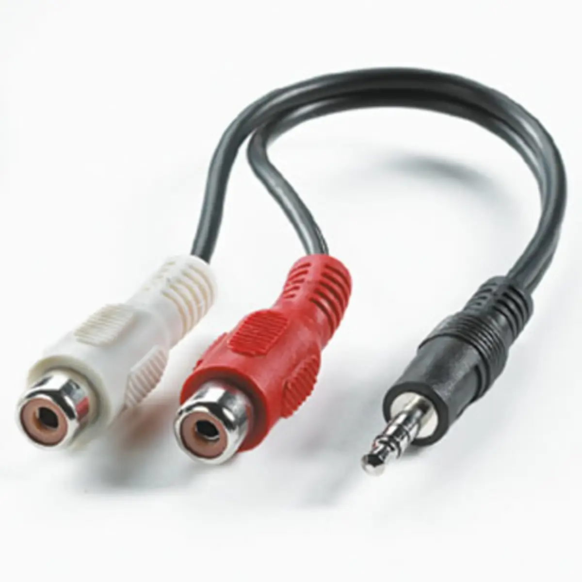 Audiokabel 3,5mm Klinke Stecker/2x Cinch Buchse schwarz 0,2m