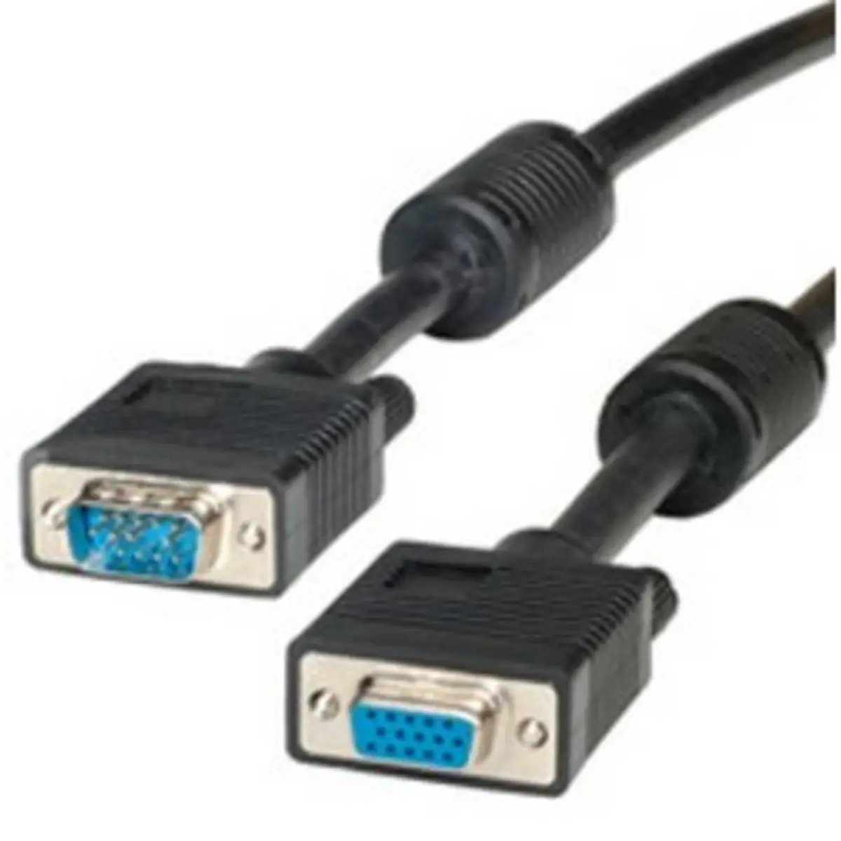 VGA extensionscable plug/socket black 20m
