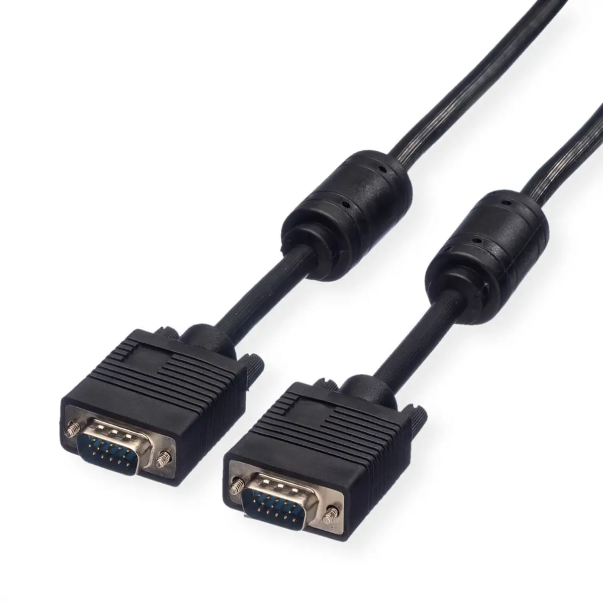 VGA-Kabel D-Sub 15pol mit Ferritkern Stecker/Stecker schwarz 10m