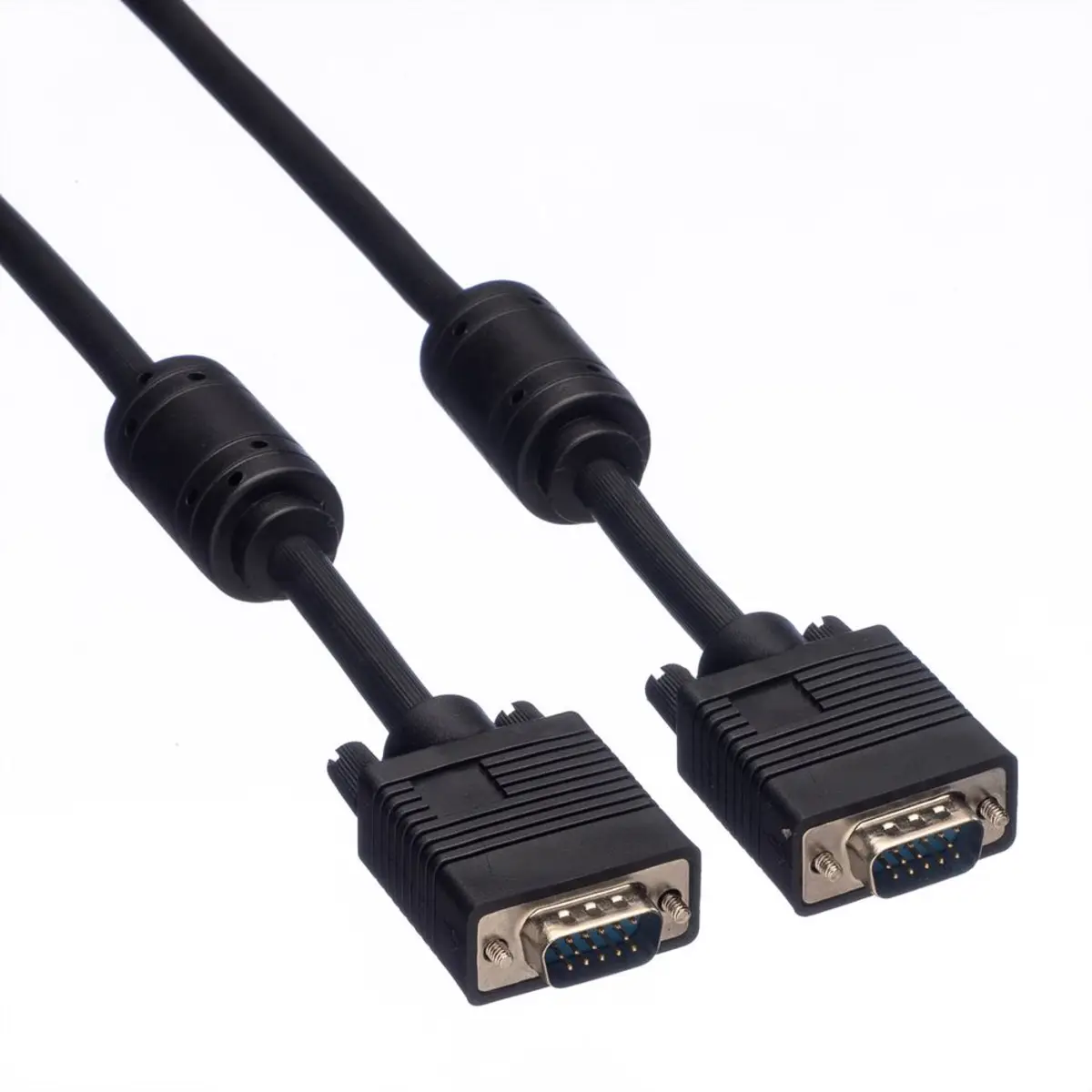 VGA-Kabel D-Sub 15pol mit Ferritkern Stecker/Stecker schwarz 10m