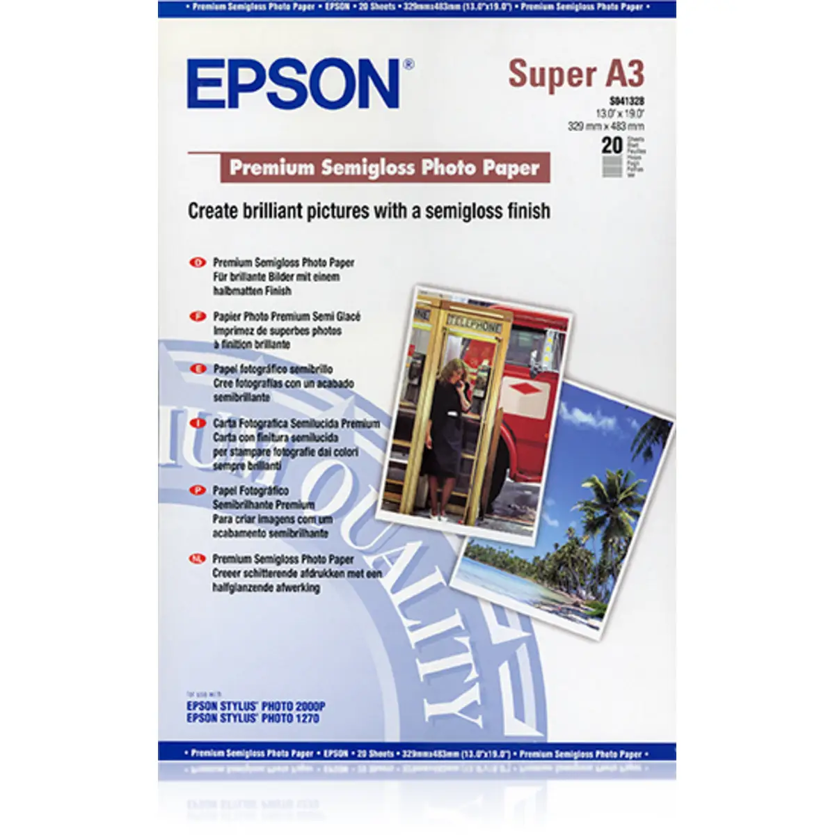 PhotoPaper Premium Semigloss 20Bl. A3+ Photo1270/2000P/7000/7500/9000/9500