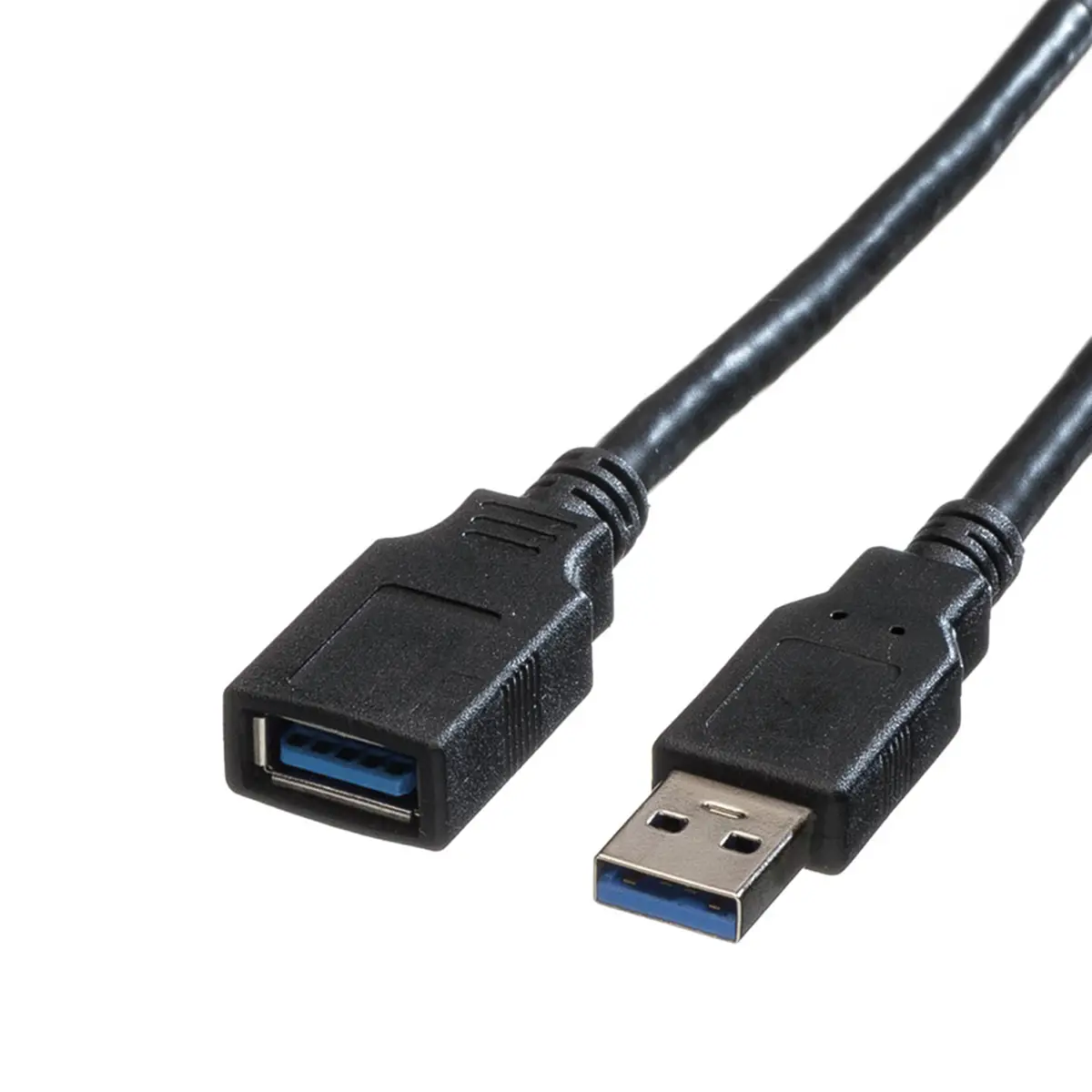USB Kabel USB-A/USB-A Stecker/Buchse Schwarz 1,8m