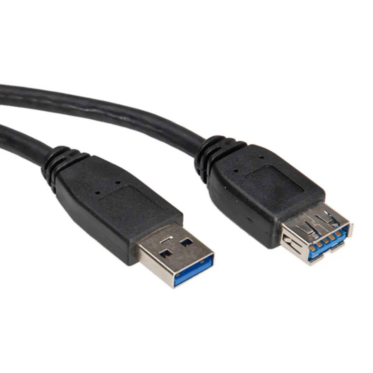USB Kabel USB-A/USB-A Stecker/Buchse Schwarz 1,8m