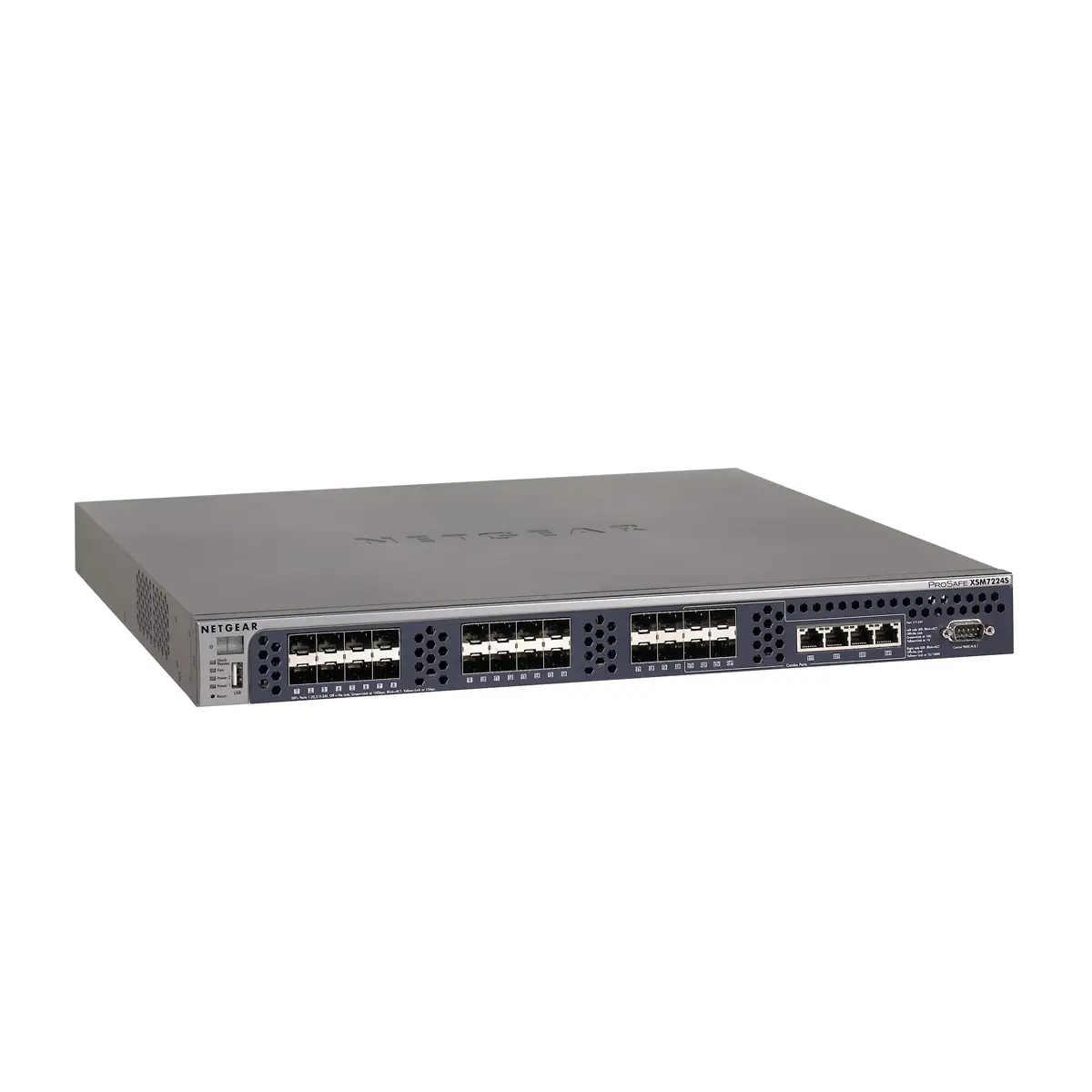 ProSafe XSM7224S Switch, 24ports, L2+, verwaltet, 24 x SFP+ + 4 x shared 10GBase-T, managebar, an Rack montierbar