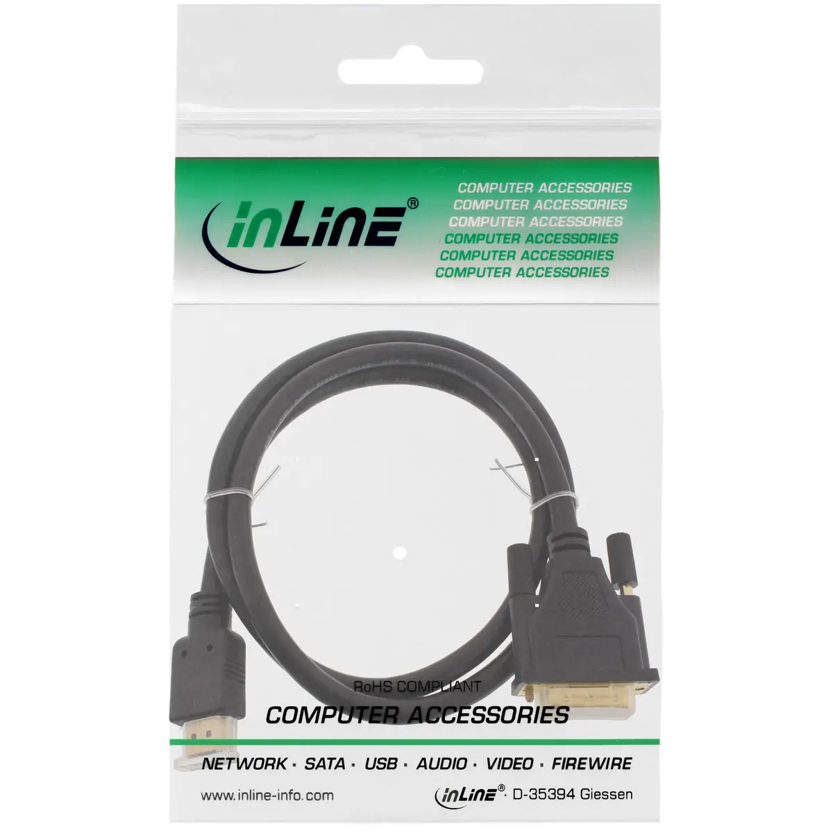 cable HDMI/DVI (Single Link) plug/plug black 2 m
