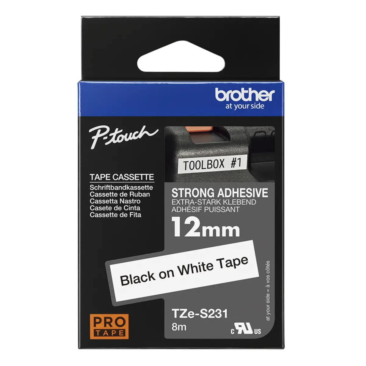 Bredher band TZES231 12mmx8m black to white laminated