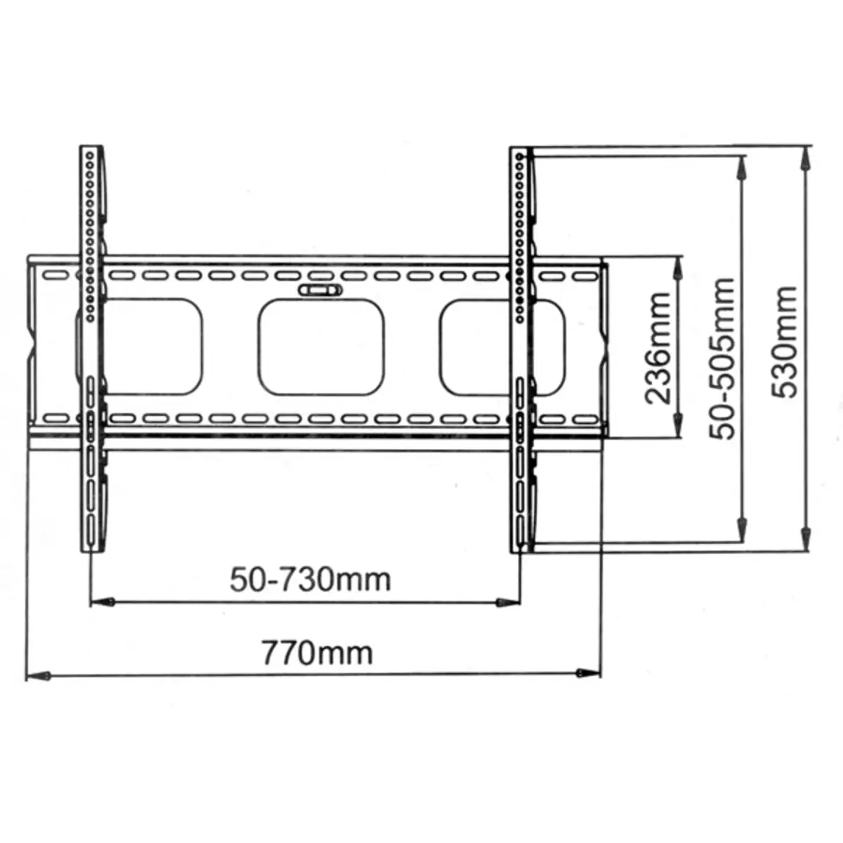 TV-Wandhalterung flach schwarz
