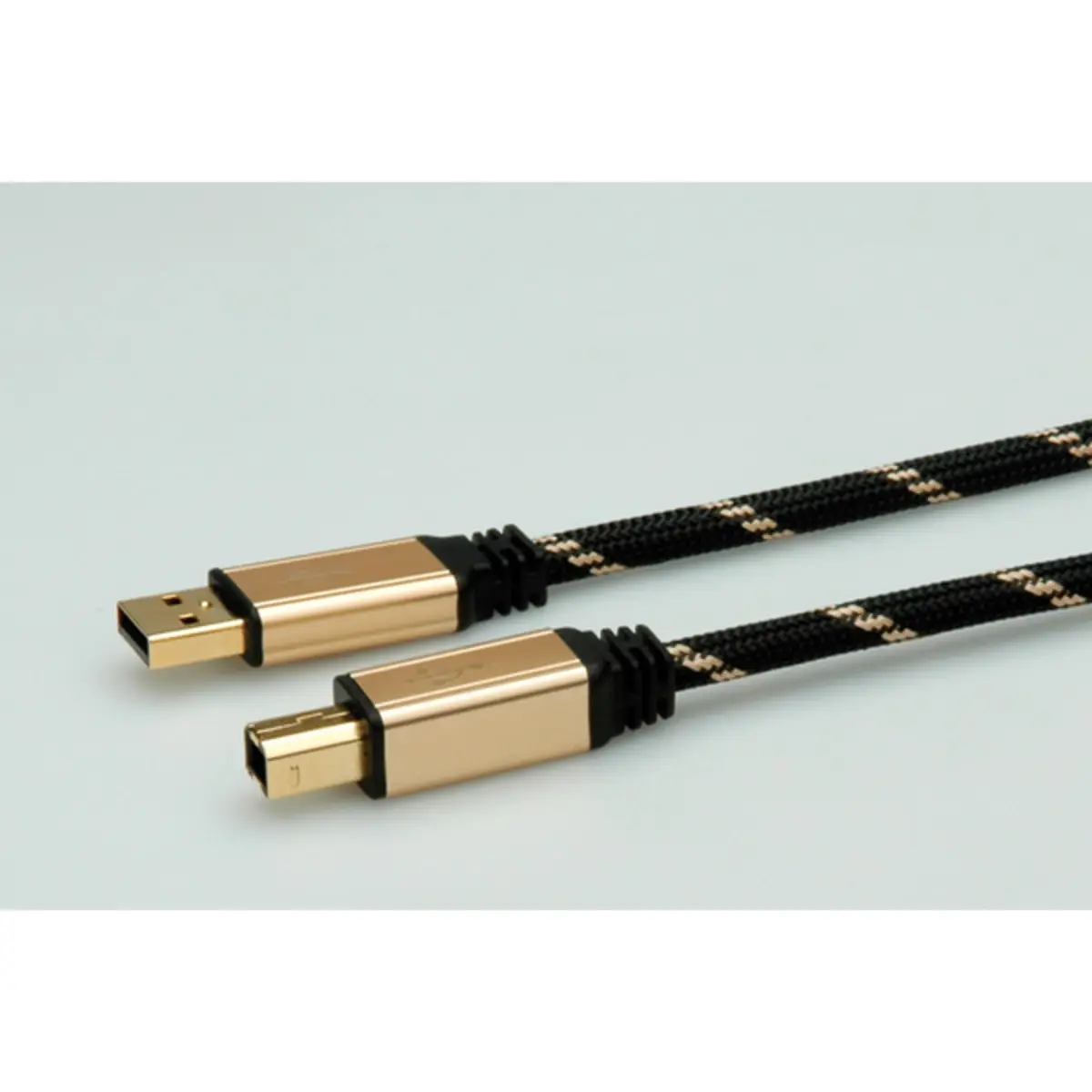USB 2.0 Anschlusskabel Stecker A/Stecker B schwarz-gold 4.5m
