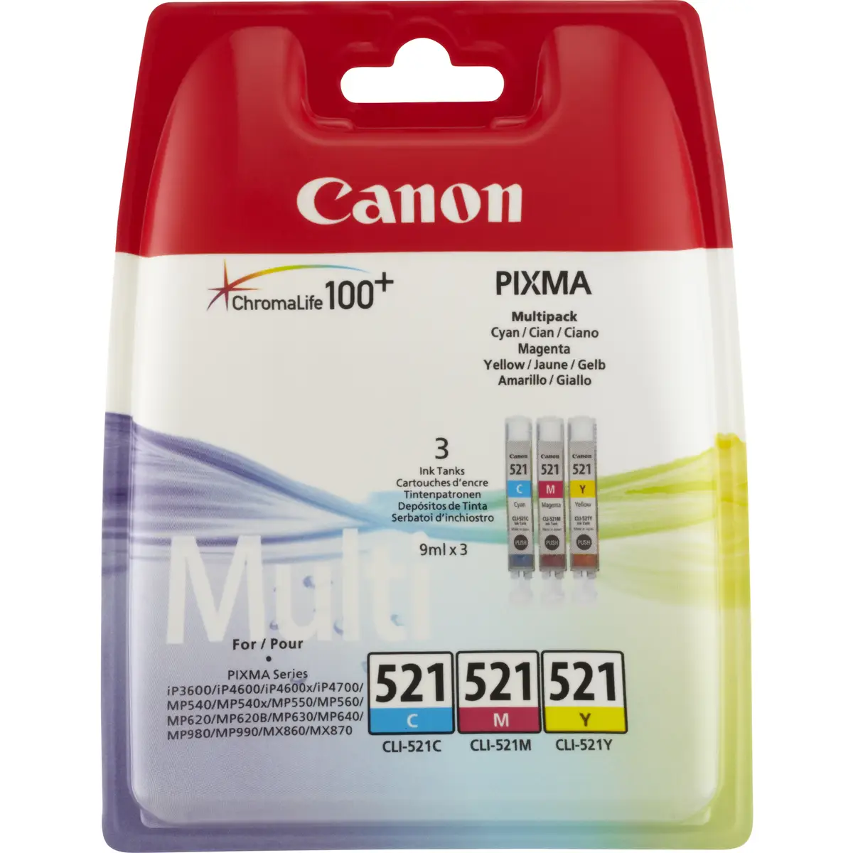 Ink Cartridge CLI-521 cyan, yellow, magenta