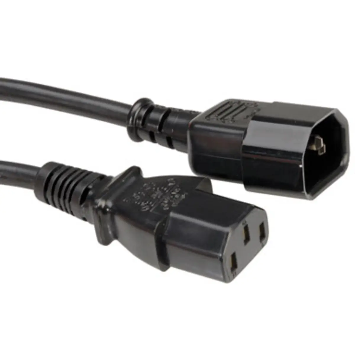 Apparate-Verbindungskabel Stecker/Buchse schwarz 1,0m