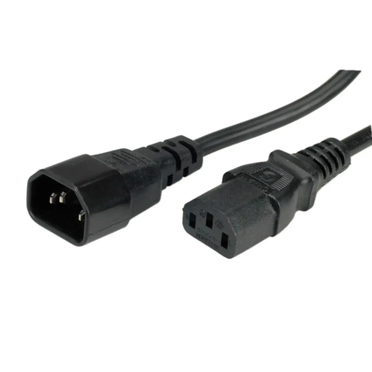 Apparate-Verbindungskabel Stecker/Buchse schwarz 1,0m